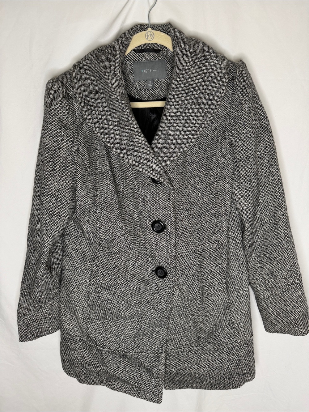 Apt. 9 Gray Tweed Wool-Blend Button Coat